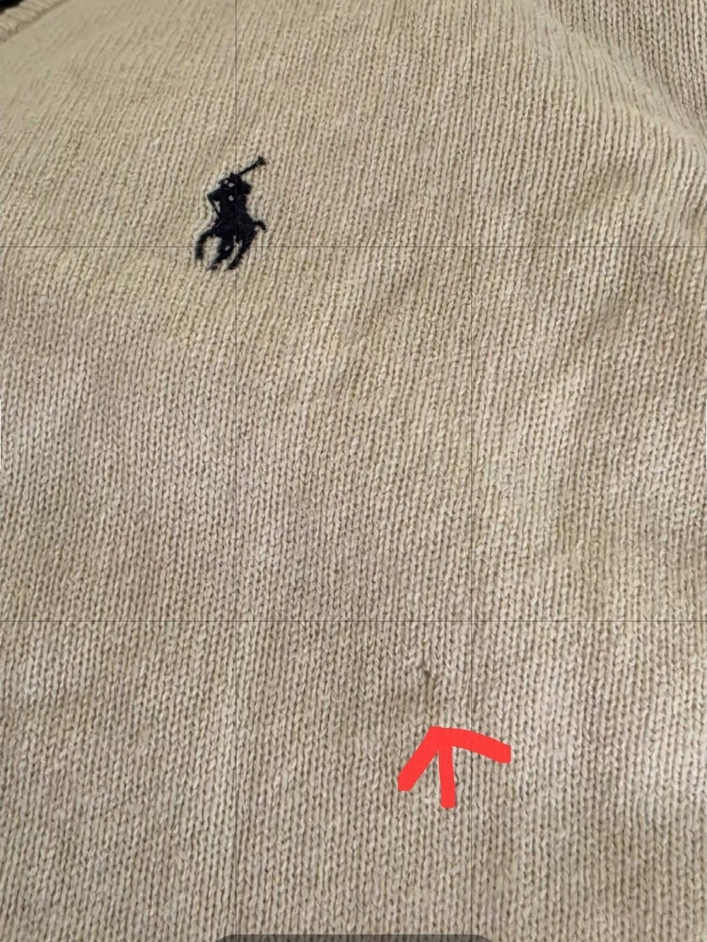 Ralph Lauren Men’s V-Neck Sweater in Tan with Black Logo - Picture 3 of 6